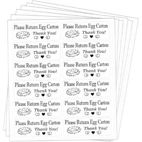 Please Return Egg Carton Labels Tags,1 x 2.65 Inch Self Adhesive Farm Fresh Eggs Carton Stickers for Packaging Box Container Carton Farm Supplies (480 pcs)