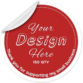 VulgrCo Vinyl Label Custom Stickers for Business Logo, Waterproof & Dishwasher Safe Personalized Labels Stickers, Durable Customized Labels for Branding & Events, 1-10 Inch Sizes (150 Labels)