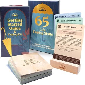 Better Days Coping Cards – 65 Skills & Exercises to Cope with Stress, Anxiety, & Anger – 3.5" x 5" Therapy Flashcards with Affirmations and Guidebook – Nurture Emotional Resilience & Mental Health