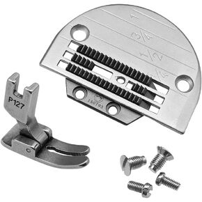 1Set Single Needle Gauge Plate&Feed Dog with Screws #150792+150793+P127 Compatible with Industrial Sewing Machine Juki Brother Singer 31-15