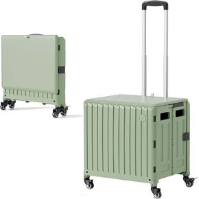 Teacher Rolling Cart with Wheels:Foldable Cart with Wheels Storage Trolley for Grocery Teachers Easter Gifts & Stairs (Lid Included)