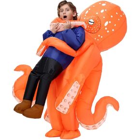 Inflatable Costume Octopus for Kids,Halloween Blow Up Octopus Costume,Funny Animal Inflatable Costume for Boys Girls Cosplay