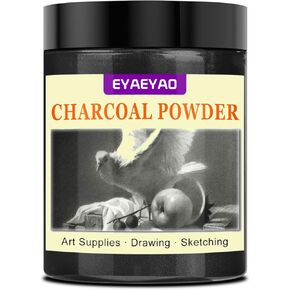 Premium Charcoal Powder for Drawing and Art, Drawing Charcoal for for Drawing, Sketching, Shading, Blending, Charcoal Powder for Beginners & Pro Artists - 4 Ounces