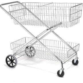 Global Industrial 44" L x 22" W x 35" H Steel Basket Mail Cart, 200 Lb Capacity
