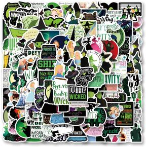 123Pcs Wicked Stickers Pack, Aesthetic Vinyl Waterproof Decals for Water Bottle,Laptop,Phone,Skateboard,Scrapbooking,Bumper Decor for Kids Teens Adults Fans for Party Supply Decor