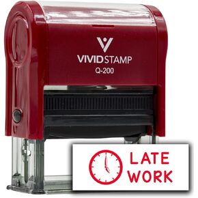 Vivid Stamp Late Work Stamps for Grading Self-Inking Rubber Stamps (Red Ink) - Q-200