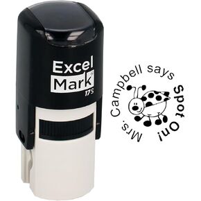 ExcelMark SPOT ON - Custom Round Self-Inking Teacher Stamp