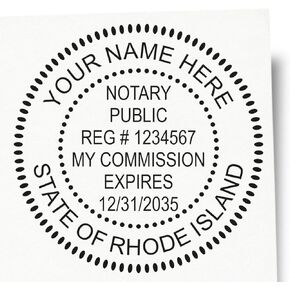 Rhode Island Notary Stamp Self-Inking - State Board Compliant, 1-5/8 Size, Ideal for Notary Public in Rhode Island - Round Self-Inking Notary Stamp RI for Efficient Notarization - RI Notarial Seal
