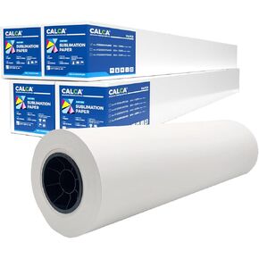 CALCA Pack of 4, Fast Dry Sublimation Paper Roll 24 inch Width 100 Feet Length, Epson F570 Sublimation Paper Roll 24 inches (24in x 100ft x 4Rolls)