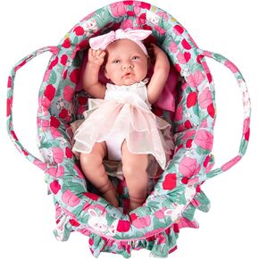 مجموعة دمية حمل سرير ، حاملة دمية سهلة سهلة سرير سرير واحد ووسادة واحدة ، وسادة زهرة الوردي باسينيت ، يناسب 16 بوصة دمى فتاة أمريكية in Kuwait