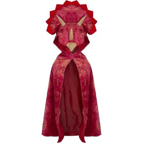 Great Pretenders Triceratops Hooded Cape for Kids, Size 4-5 | Dinosaur Costume for Imaginative Play