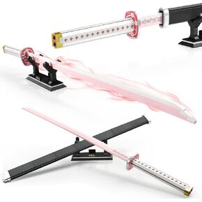 706pcs,39inch Demon Slayer Sword Building Sets for Kids,Tsuyuri Kanao Sword Buildings Toys with Scabbard and Stand,Demon Slayer Katana Collectible Building Blocks Anime Gift for Adult & Girls 8-14