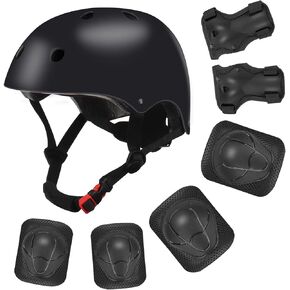 Color Gradient Adjustable Kids' Helmet with Knee & Elbow Pads Set | Multi-Sport Safety Gear for Boys & Girls Ages 5-14 | Skateboarding, Scooters, Roller & Inline Skating, Longboarding
