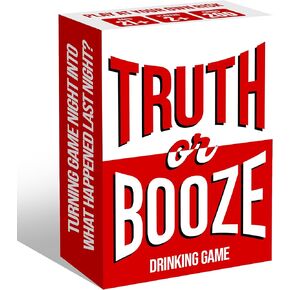 Truth or Booze Drinking Card Game for Adults – Fun Party Game with Truth or Dare Challenges, Wild Dares, Trivia, and Drinking Rules – Perfect for House Parties, Bachelorette, Game Nights