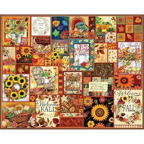 White Mountain Puzzles Welcome Fall 1000 Piece Puzzle for Adults Collage Autumn Jigsaw Puzzles for Adult Grandparents and Family