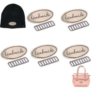 5 Sets Metal Handmade Tags, Oval Shape Alloy Handmade Labels for Crafts Hardware Clothes Jeans Shoes Bags Decoration (Light Gold)