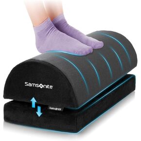 Samsonite Foot Rest – Ergonomic Adjustable Memory Foam Footrest for Under Desk, Office Chair Support & Work from Home Essentials