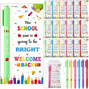 Marspark 30 اضبط الترحيب بالعودة إلى هدايا المدارس بأقلام نقاط الحبر وبطاقات المعايدة مع حقائب تويز تويز في اليوم الأول من هدايا المدارس للمعلم طالب الفصول الدراسية اللوازم اللوازم in Kuwait