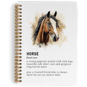 Horse Spiral Notebook, Horses Gifts Journal Notebook, Equestrian Training Notebooks for School Work, Horse Trainer Office Supplies Gifts for Women Girls Men, 5.5x8.3 Inch