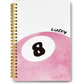 LiTiu Pink Cute 8 Ball Preppy Spiral Notebook Journaling for Teen Girls Women School, Coquette Trendy Girly Style Notebook College Ruled Notebook, Funky Hardcover Spiral Notebook,80 Sheets 5.8x8.3