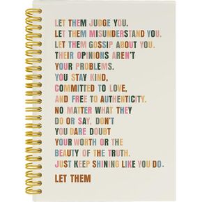 Boho Inspirational Notebook Journal, Let Them Motivational Notebooks for Note Taking, Motivational Journals for Writing, Boho Office Supplies, Hardcover Spiral Notebook Journal, 5.5x8.3 Inch