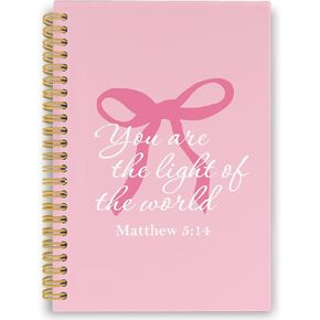 Ocean Christian Spiral Notebook, Coastal Bible Journaling Notebooks for Women Men, Religious Beach Hardcover Journals for Office 160 Pages 5.5 x 8.3 Inch, Scripture Gifts for Women Faith