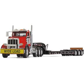 1/50 Cola Red Peterbilt 367 Day Cab w/Talbert 55SA Lowboy 50-3476