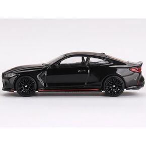 Diecast Model Car Compatible with BMW M4 Black with Red Accents, Sports Coupe 1:64 Scale Diecast Model Car by Mini GT MGT00703