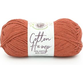 Lion Brand Yarn Cotton Hemp, Soft, Durable Yarn for Crochet and Knitting, 3 Pack, Husk