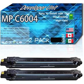 MP C6004 Developer Unit Compatible for Ricoh MP 501SPF MP C4504 MP C4504ex MP C6004 MP C6004ex Printer, High Production Replacement (2 Pack Black)