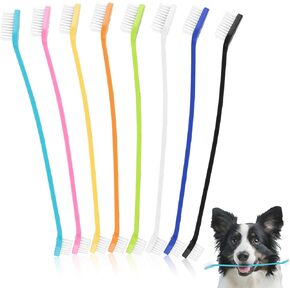 15 Pcs Dog Toothbrushes, Dual Headed Dental Hygiene Brushes, Soft Bristles Pet Toothbrush, Long Handle Dog Tooth Brushes for Small to Large Dogs, Cats, and Most Pets Dental Care