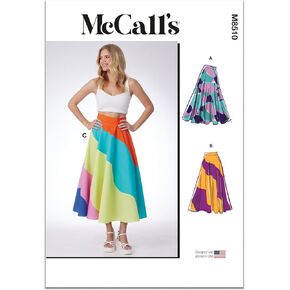 McCall's M8510K5 Misses' Mid Length Circle Skirts Sewing Pattern Packet, Design Code M8510, Sizes 8-10-12-14-16