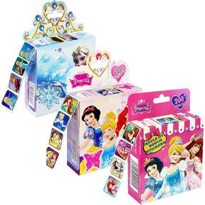 600 Pcs Roll Kids Sticker, 3 Pack in 30 Designs,1-1/2 Inch Self Adhesive Label Cartoon Stickers for Kids Teacher (Pink)