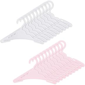 BABEASIDE 20 Pcs Doll Clothes Hangers for 18 Inch Dolls,Reborn Baby Boll Accessories for Space-Saving Doll Wardrobe