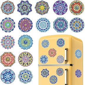 CRASHOT Dragon Diamond Art Magnet Kit: 16pcs Cool Dragon Diamond Painting Refrigerator Magnets for Adults & Beginners, Craft Set with Vibrant Colors, Home & Office Decor, Fun DIY Crafts