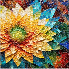 Stalente Diamond Painting Kits for Adults, 5D DIY Diamond Art Kits for Beginners Round Full Drill Diamond Painting for Home Wall Decoration Gift 12×12inch, Glass Shard Flower
