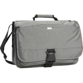 Solo New York Classic Collection Expandable Nylon Messenger Bag, Holds up to 15.6 Inch Laptop, Gray