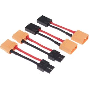 4pcs Compatible with TRX to XT90 Male Female RC Connector Adapter with 14awg 2in Wire(E42-4)