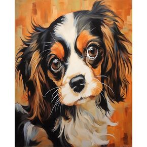 ZUVRDIAI Adults Paint-by-Number Kits, Cavalier King Charles Spaniel Dog, DIY Acrylic Painting Kit for Hand Art, 40x50cm, Without Frame