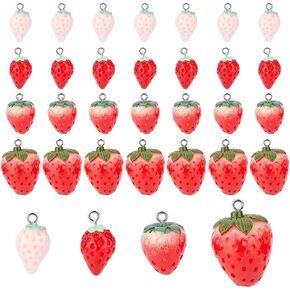 OLYCRAFT 30Pcs Peach Pendants Transparent Resin Pendants Fruit Pendant Pink Peach Charm with Loop 3D Peaches Hanging Pendant for Necklace Bracelet Earrings Jewelry Making DIY Crafts