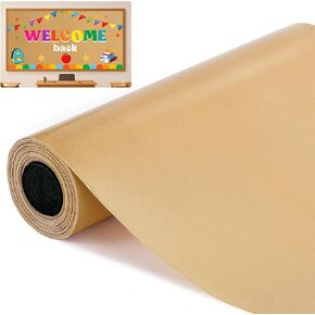 32.8ft x 15.7" Burlap Texture Bulletin Board Roll, Reusable Brown Non-Woven Bulletin Board Decor Border, Waterproof Erasable Burlap Classroom Poster Background for Back to School Wall Decor Wrap Craft