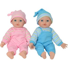 The New York Doll Collection 12" Twins Baby Doll - Soft Body Twin Baby Dolls (12" Caucasian)