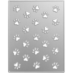 Dog Footprint Cutting Dies Dog Paw Print Metal Die-Cut Stencils Scrapbooking Template for DIY Art Card Making Photo Paper Album Card Dies Decoration