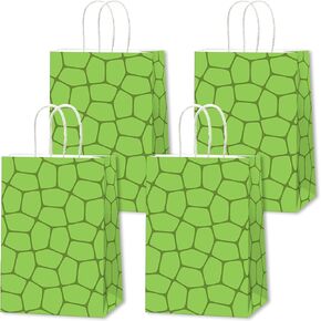 CHUNNIN 24 PCS Super Turtle Birthday Party Paper Gift Bags Green Turtle Themed Paper Candy Bags for Kids & Teen Parties