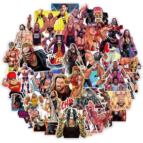 Wrestling Fighter Stickers（50 Pcs，Large Size） Viedo Game Fight Gaming Vinyl Decals Gifts Merch Party Supplies for Water Bottles Skateboard Luggage Laptop Kids Teens Adult