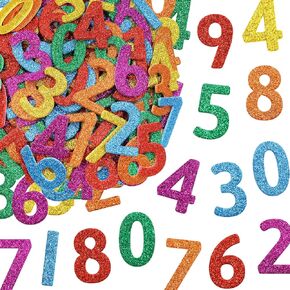 Glitter Foam Sticker Self Adhesive Number Stickers for Crafts Numbers Labels for Kids Art Project Back to School Decoration Supplies 120Pcs