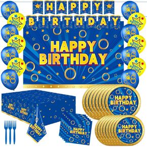 Video Game Party Supplies Kit, Super Hero Hedgehog Theme Decorations & Tableware Set, Includes Banner, Backdrop, Balloons, Plates and More, for Boys Girls Game Birthday Baby Shower Party Supplies