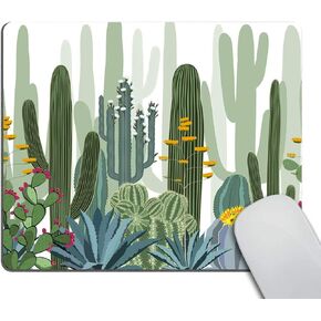 Smooffly Wild Cactus Mouse pad,Cactus with Flower Customized Rectangle Non-Slip Rubber Mousepad Gaming Mouse Pad