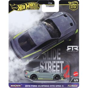 Hot Wheels Premium Car Culture Collectible Toy Car, 1:64 Scale Die-Cast Ford Mustang RTR, Slide Street Vehicle with Real Riders Tires