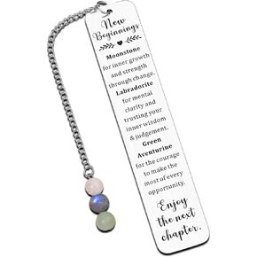 Coworker Leaving Gifts for Women, Farewell Going Away Goodbye Gifts for Coworker Women Best Friends Her, Natural Crystals Bookmark Gift for New Beginnings New Job, Retirement Gifts for Women